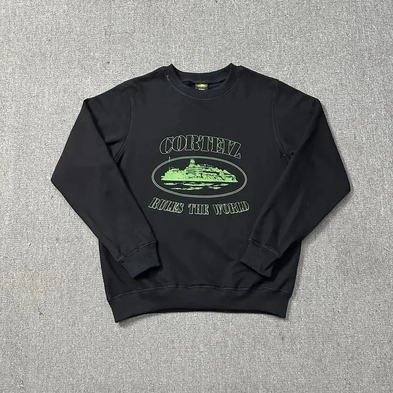 Corteiz Corteiz Black/Green 'Rules The World' Sweatshirt Black - 1