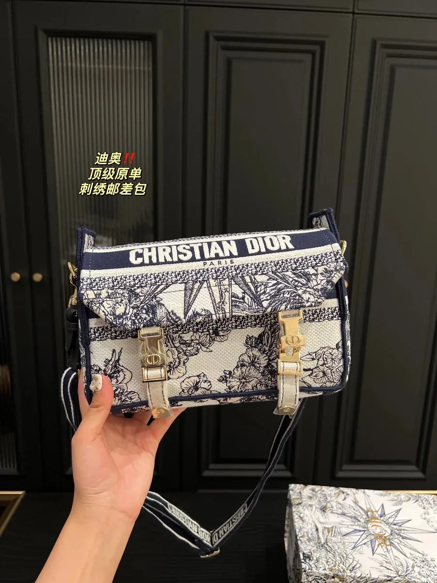 Dior Dior Lady Dior Monogram Floral Canvas Bag White - 1