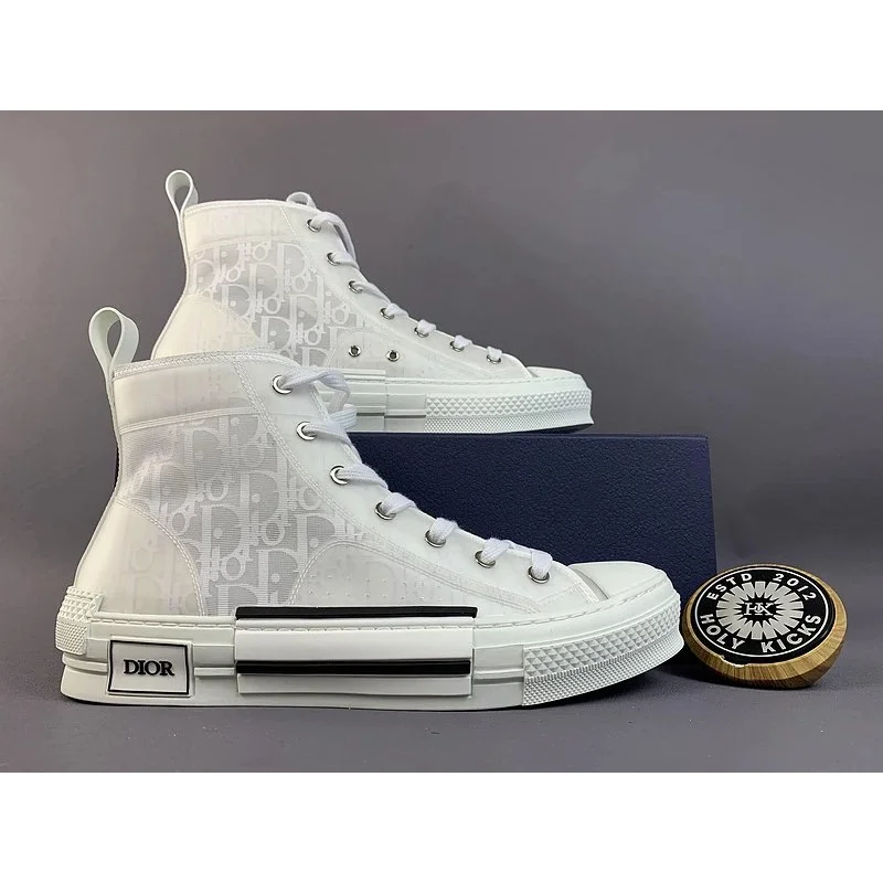 Dior Dior Dior Oblique All White High-Top Sneakers White
