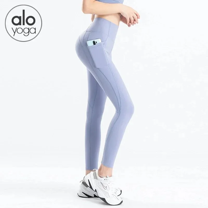 Alo Yoga Alo Yoga Fog Blue Leggings Blue - 1