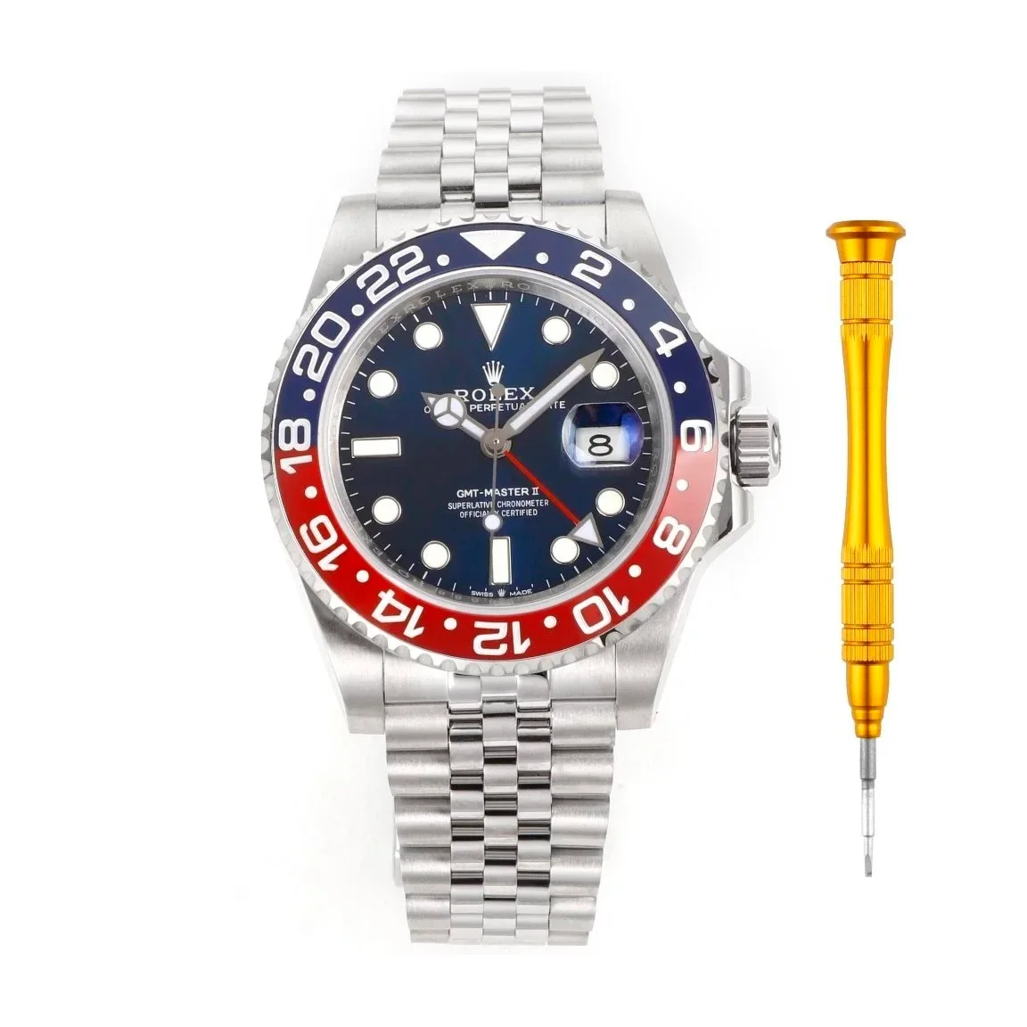 Rolex Rolex GMT-Master II Pepsi Blue Dial Silver Watch Silver