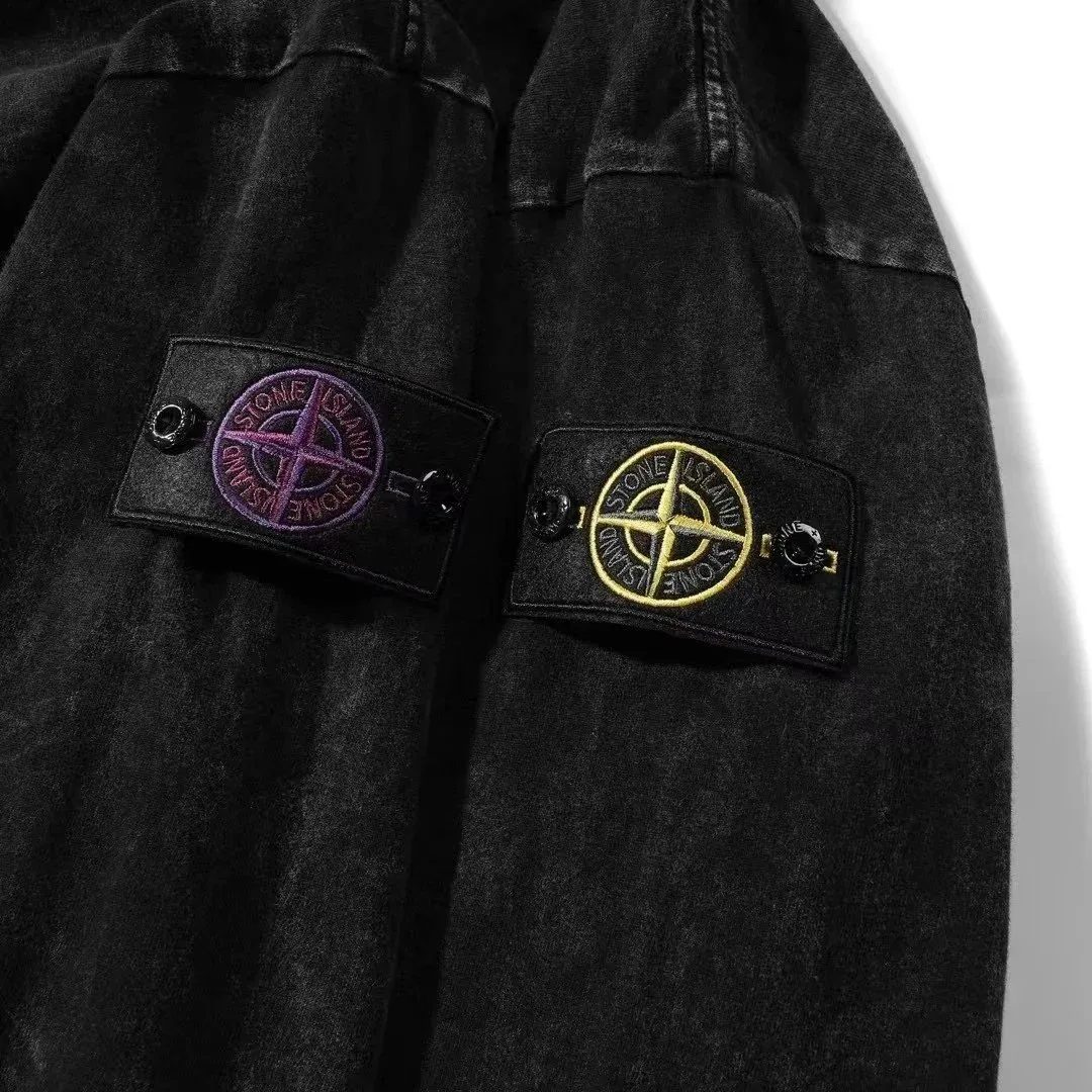 Stone Island Stone Island Purple Compass Logo Denim Jacket Purple