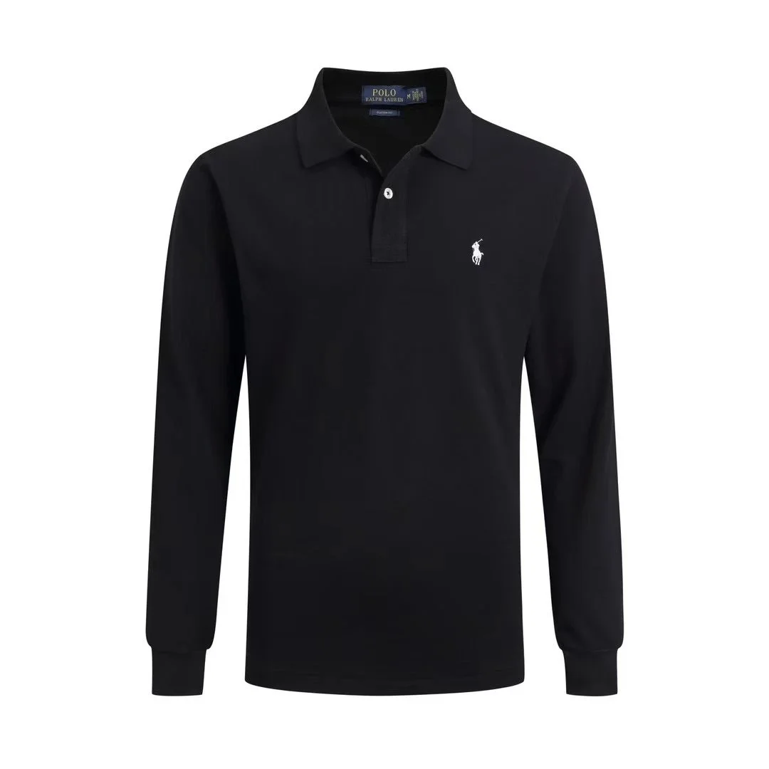 Polo Ralph Lauren Polo Ralph Lauren Classic Logo Black Long-Sleeve Polo Shirt Black - 1