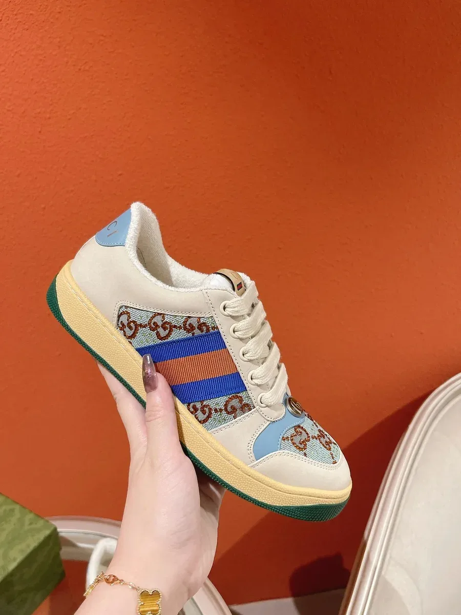 Gucci Gucci GG Marmont Monogram Canvas Sneakers Beige - 1