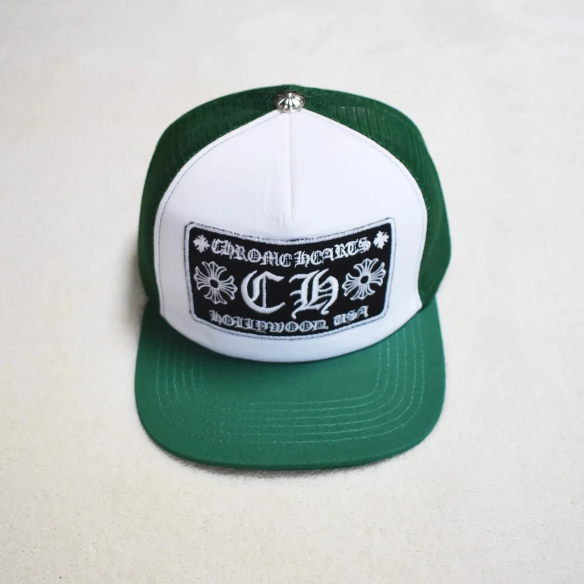 Chrome Hearts Chrome Hearts CH Hollywood USA Trucker Cap Green/White Green - 1