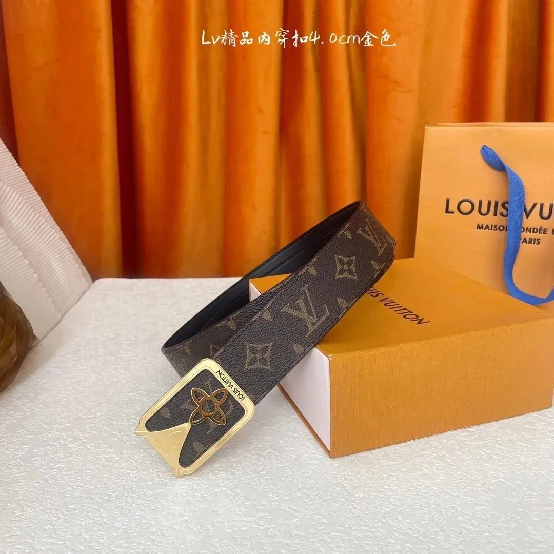 Louis Vuitton Louis Vuitton Monogram Canvas Belt Brown/Gold Brown