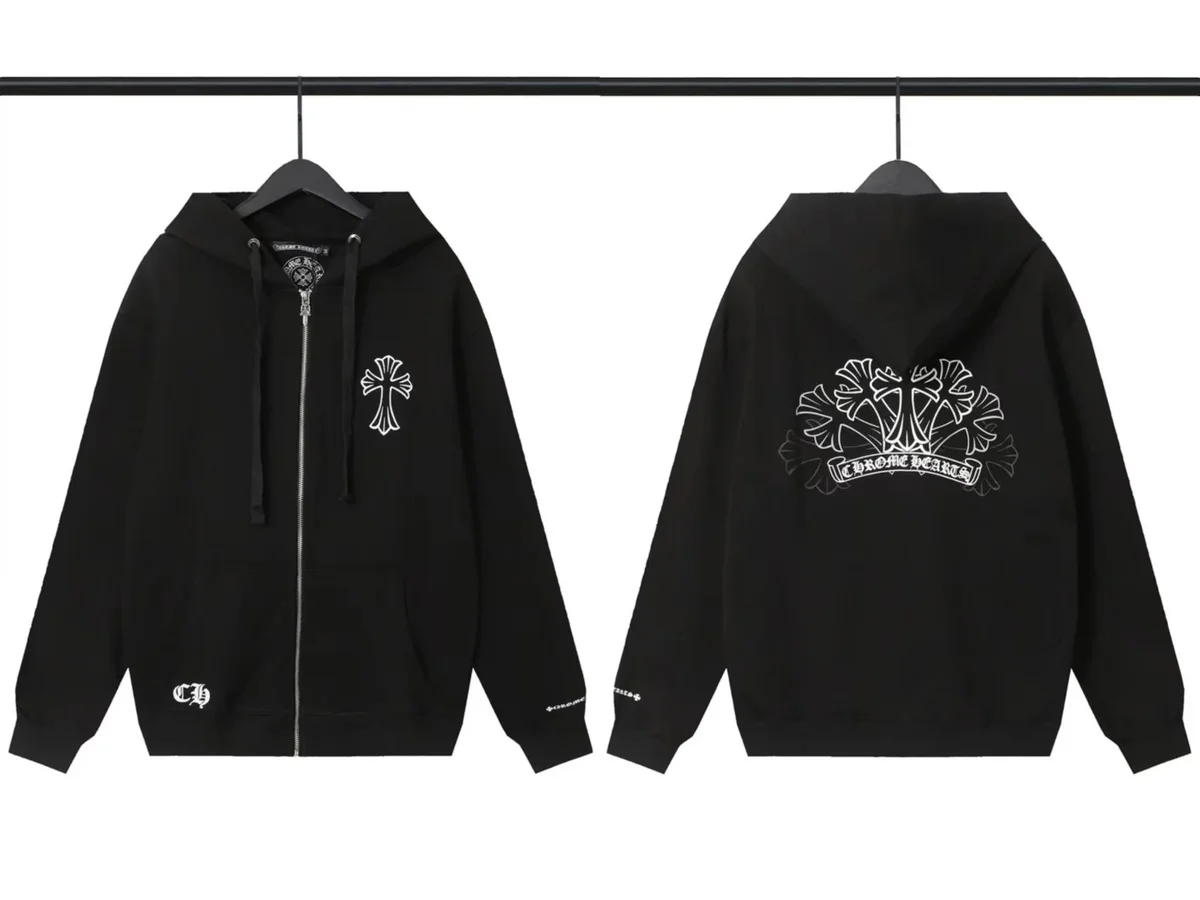 Chrome Hearts Chrome Hearts CH Cross Black/White Zip Hoodie Black