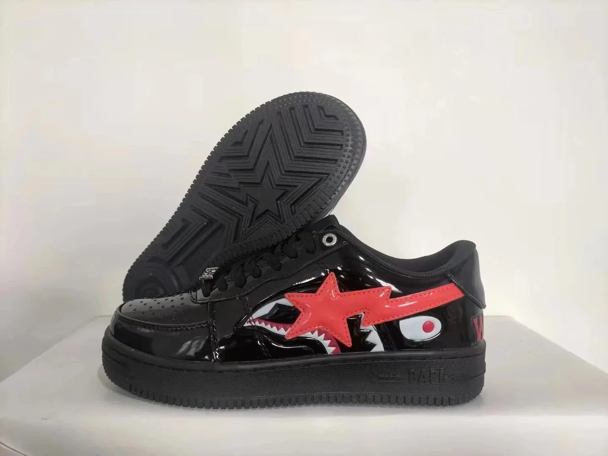 A Bathing Ape A Bathing Ape BAPE STA Black & Red Sneakers Black - 1