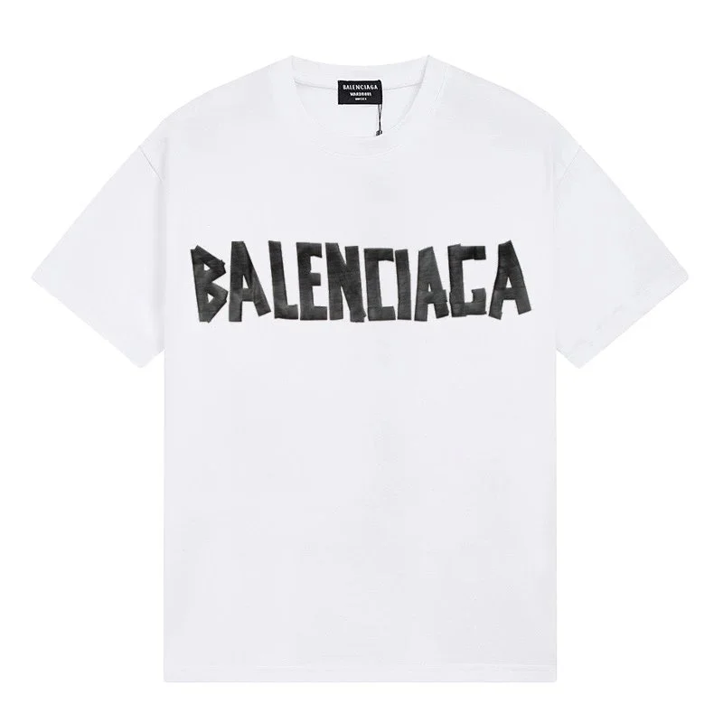 Balenciaga Balenciaga Black Logo White T-Shirt White - 1