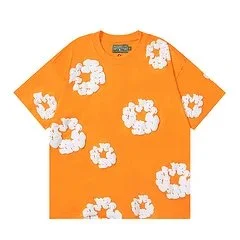 Other Orange White Floral Print T-Shirt Orange - 1
