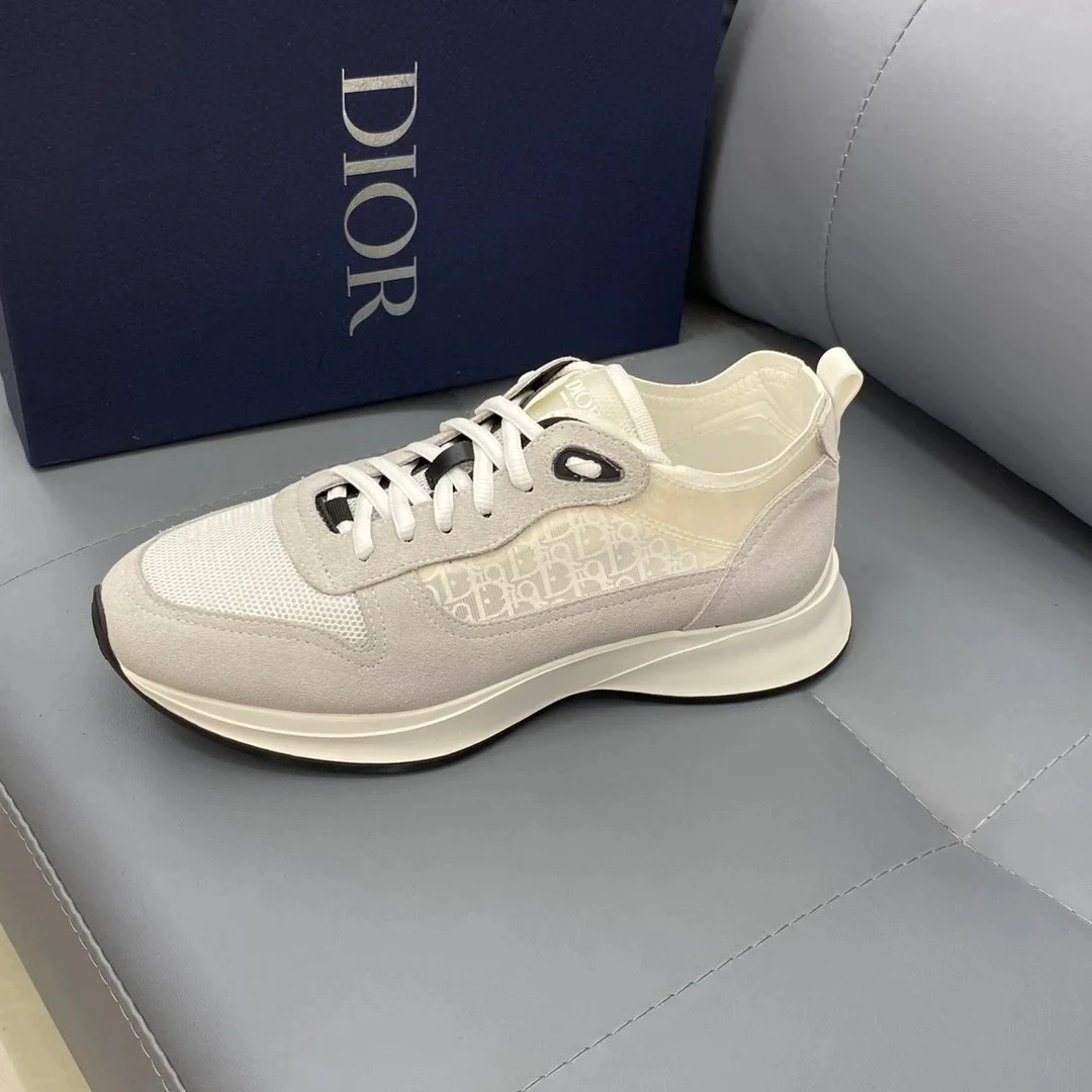 Dior Dior Lady Dior White Suede & Mesh Sneakers White - 1