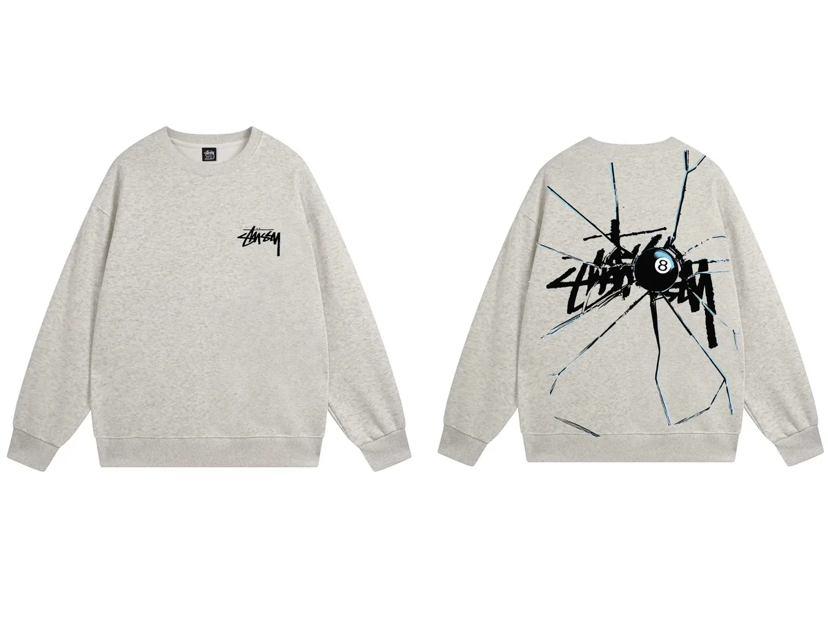 Stussy Stussy Stüssy Graphic Sweatshirt Light Grey Grey - 1