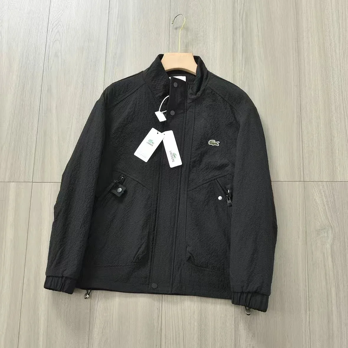 Lacoste Lacoste Black Textured Jacket Black