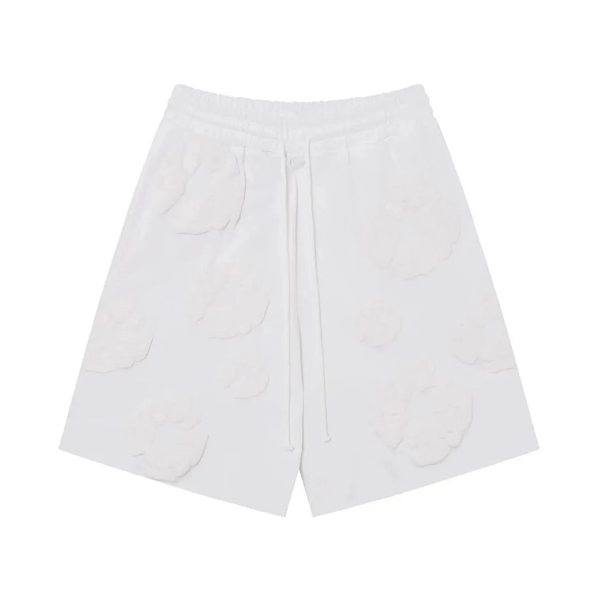 Other White Embossed Flower Shorts Casual White - 1