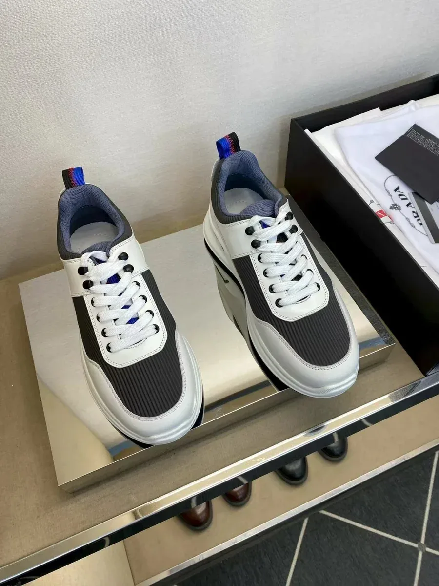 Prada Prada White/Black Leather Sneakers White - 1