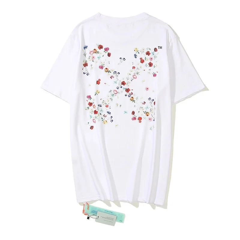 Off-White Off-White OW Floral Print T-Shirt 1212 White White - 1