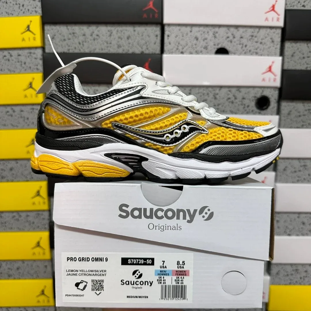 Saucony Saucony Pro Grid Omni 9 Lemon Yellow/Silver Sneakers Multicolor