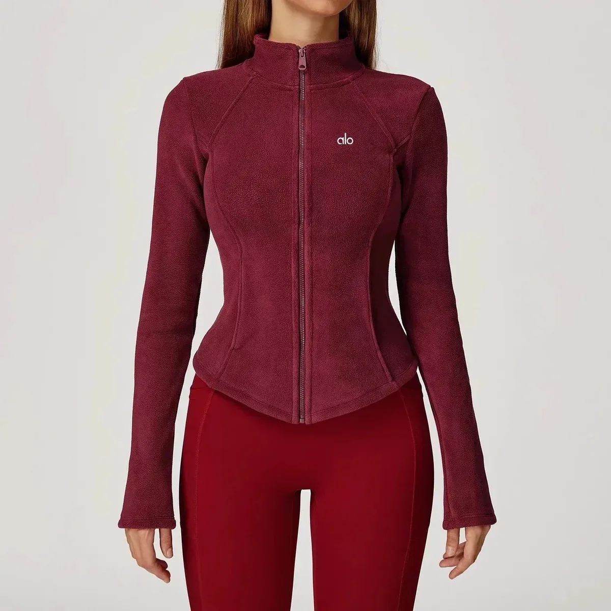 Other Alo High Neck Fleece Jacket High品红 Red - 1