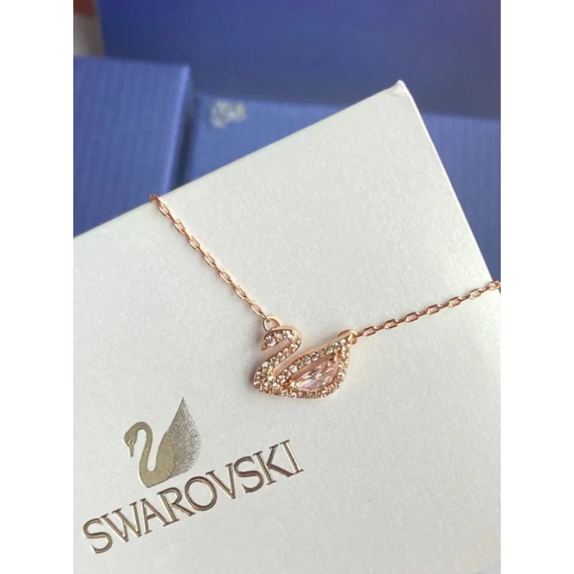 Swarovski Swarovski Swan Pink Rose Gold Crystal Necklace Multicolor - 1