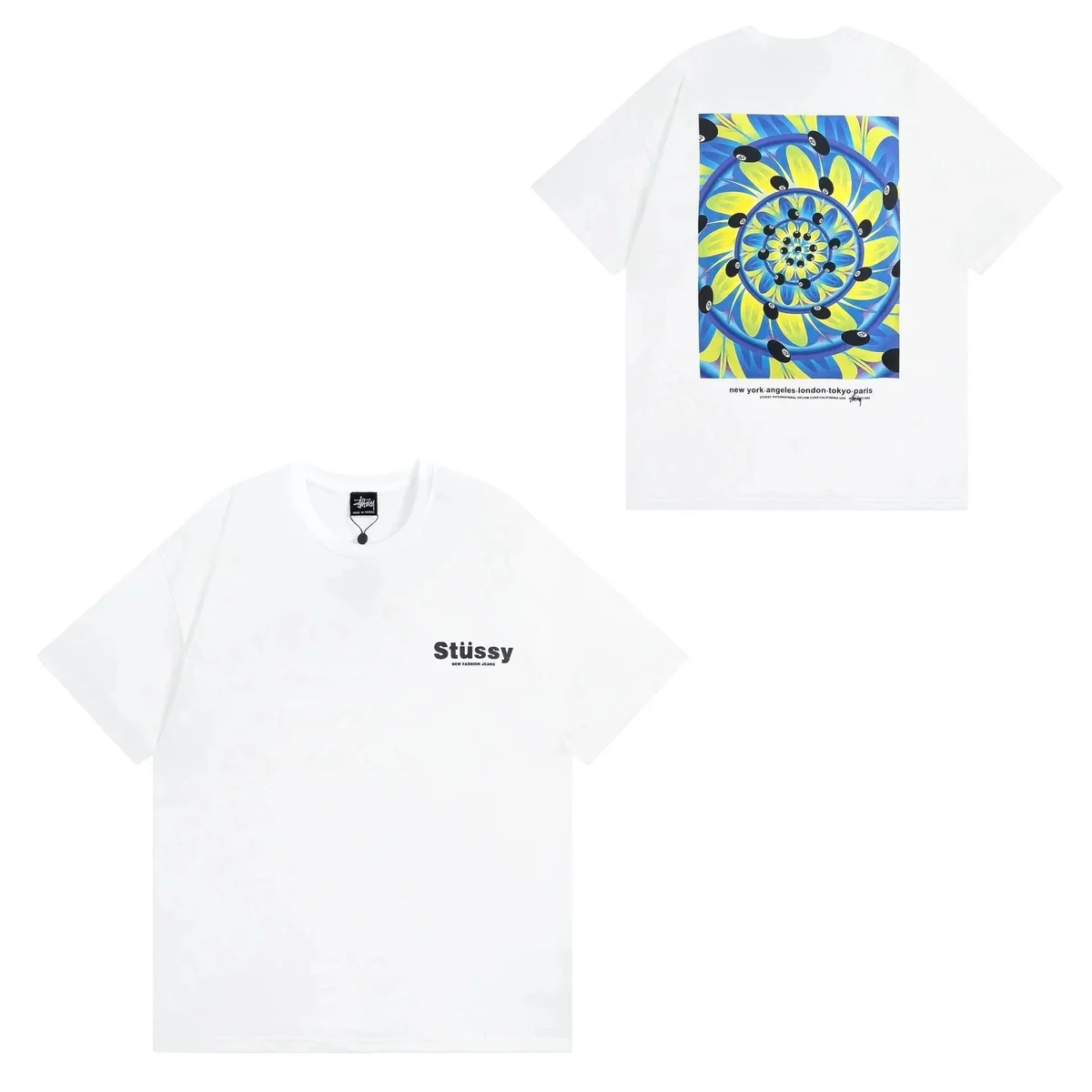 Stussy Stüssy STX-018 White Spiral Print T-Shirt White - 1