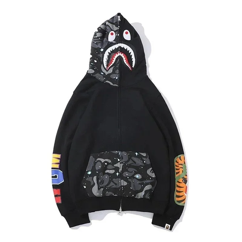 A Bathing Ape A Bathing Ape BAPE STA Black Camo Zip-Up Hoodie Black - 1