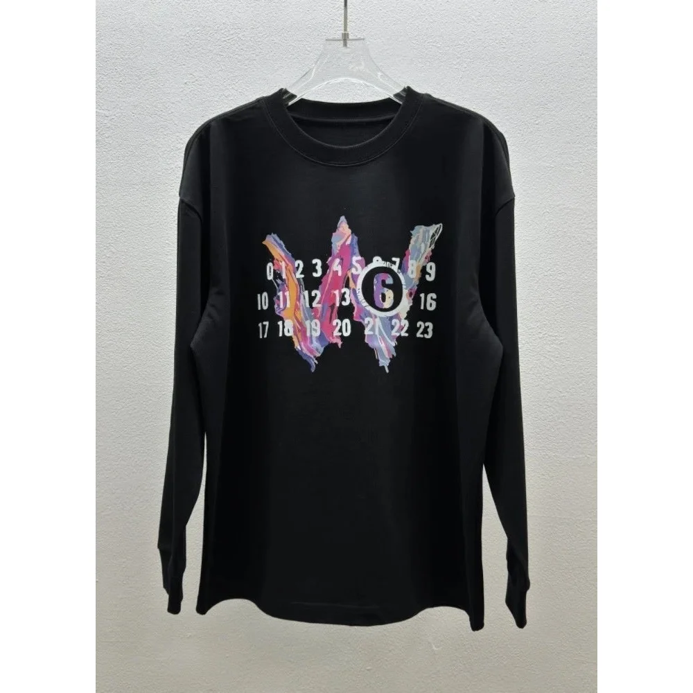 Other Black Abstract Print Long Sleeve T-Shirt Black