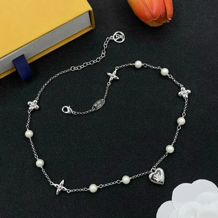 Louis Vuitton Louis Vuitton Monogram Pearl Choker Necklace Silver