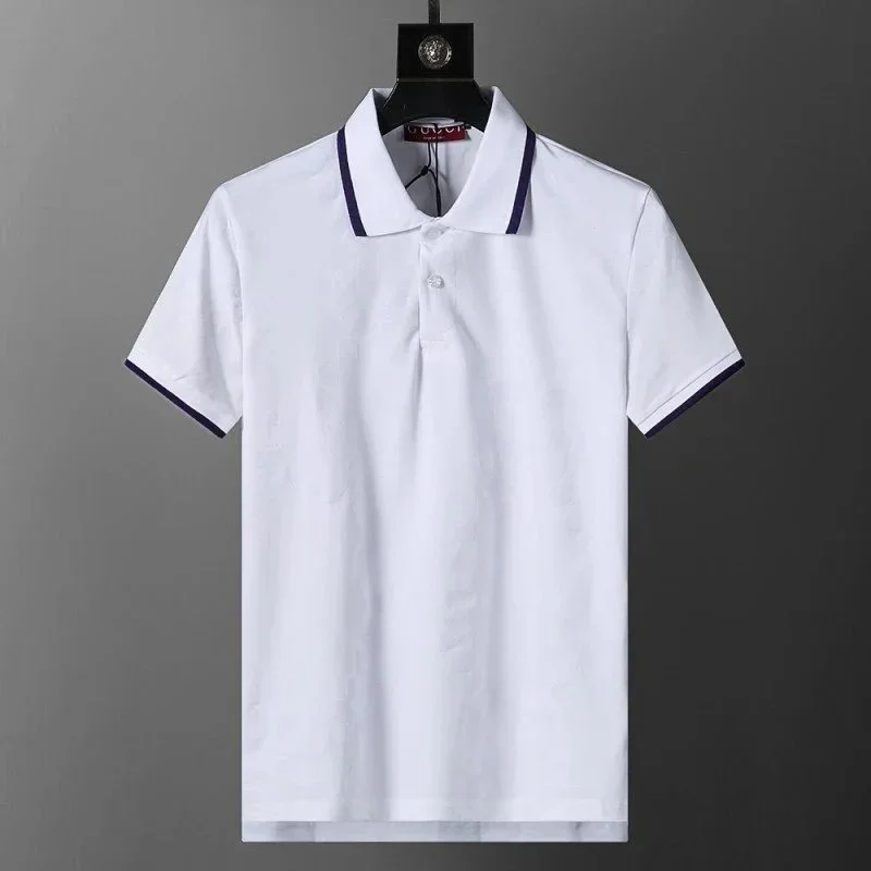Gucci Gucci White Polo Shirt with Navy Trim Men's White - 1