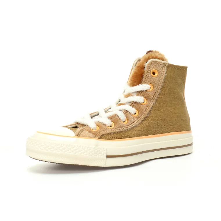 Converse Converse Chuck Taylor All Star Olive Fur Lined High Top Sneaker Green - 1