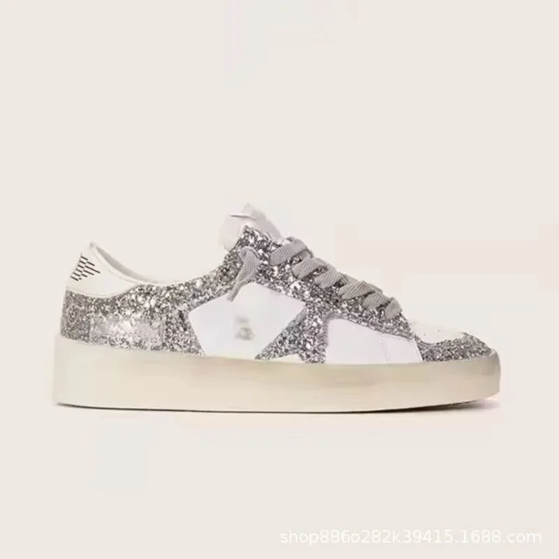 Golden Goose Golden Goose Super-Star Silver Glitter Sneakers Silver - 1