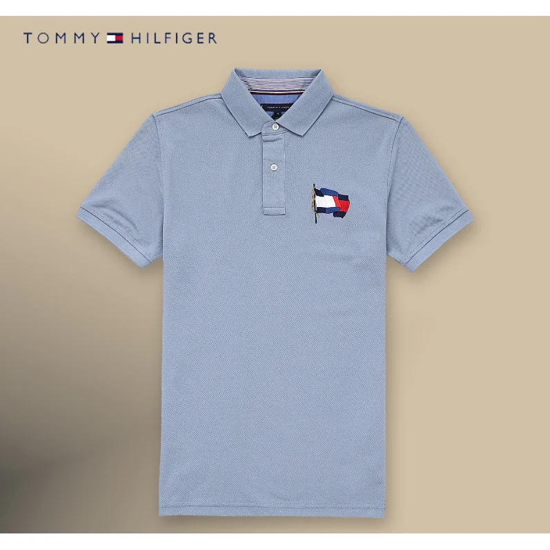 Tommy Hilfiger Tommy Hilfiger French Flag Polo Shirt Light Blue Blue - 1