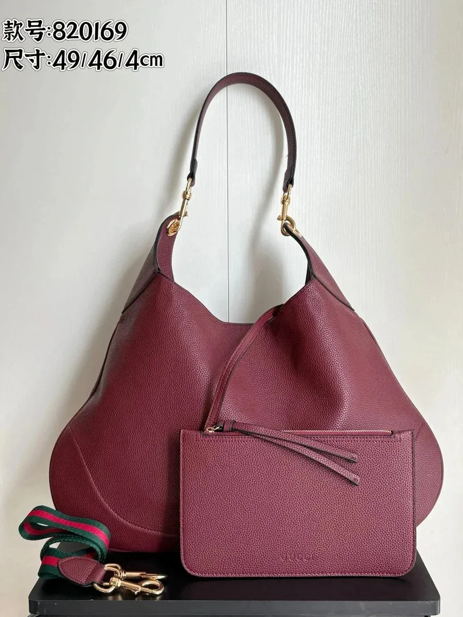 Gucci Gucci GG Marmont Burgundy Leather Hobo Bag Multicolor - 1