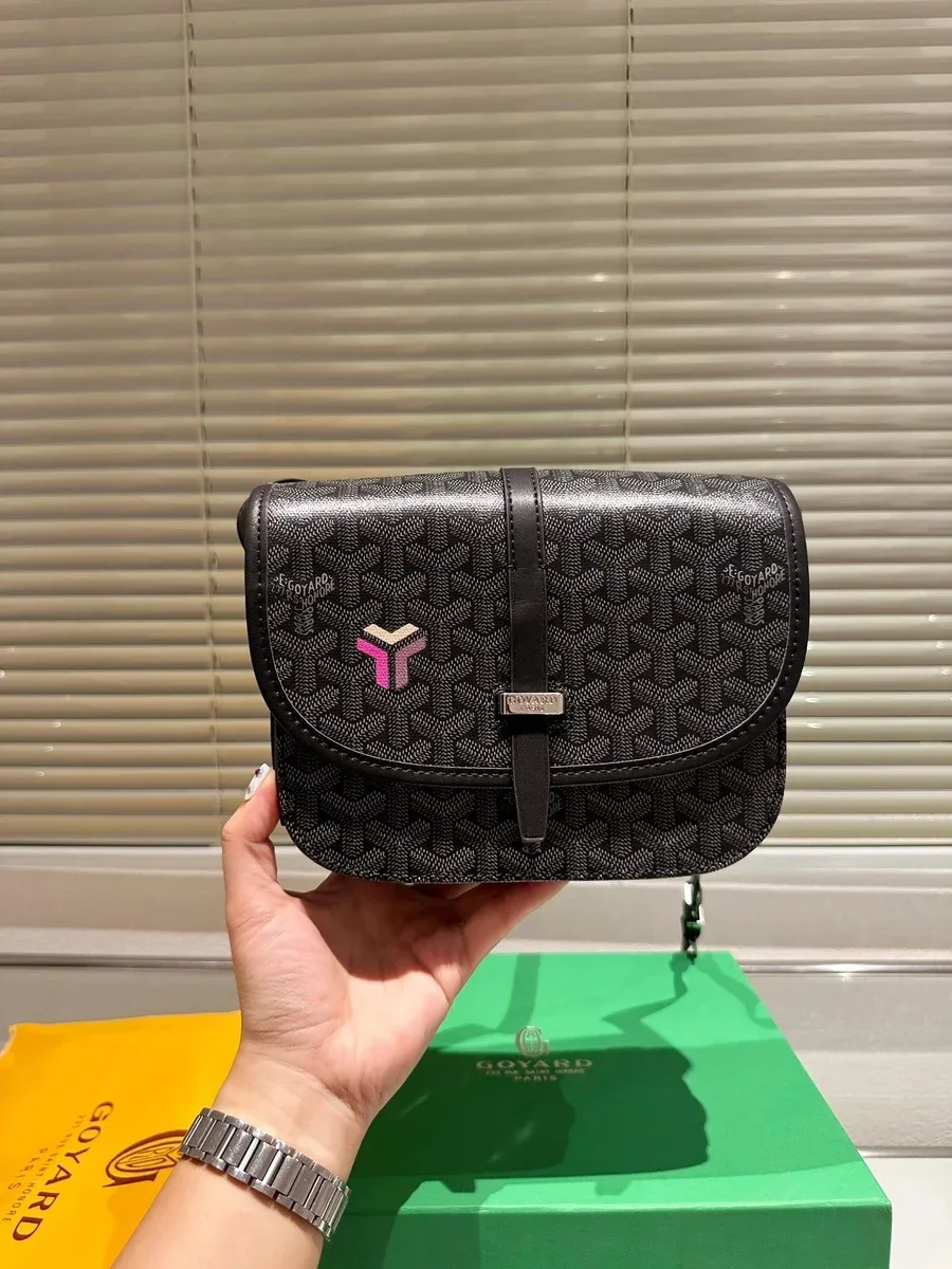 Goyard Goyard Black & Pink Goyardine Crossbody Bag Black - 1