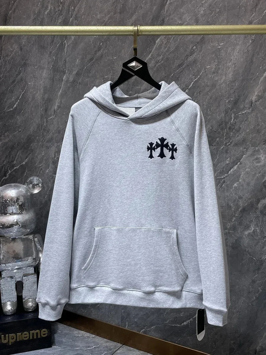 Chrome Hearts Chrome Hearts CH Cross Grey Hoodie Grey