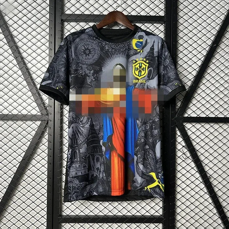 Other Brazil National Team Jersey 2425 Yellow Head Soccer Shirt Multicolor - 1