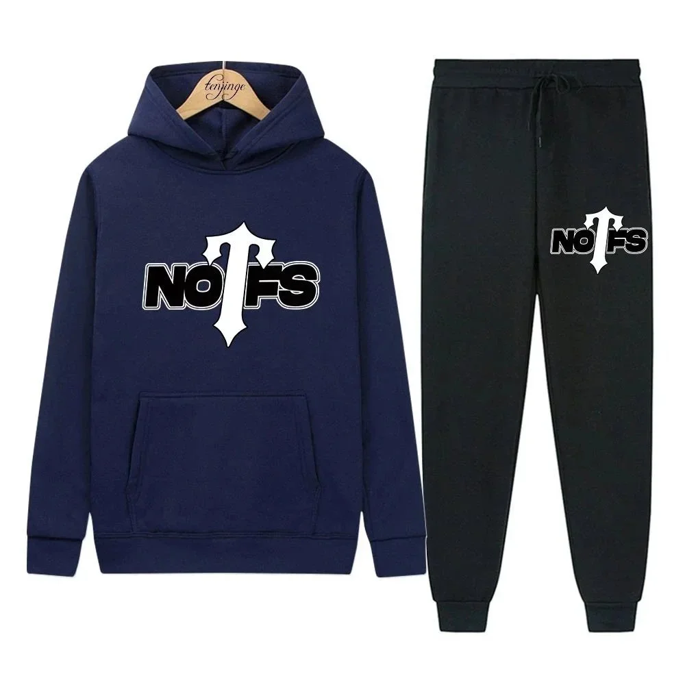 NOFS NOFS TJ-TZ-0089 Hoodie & Pants Set Navy/Black Tracksuit Navy - 1