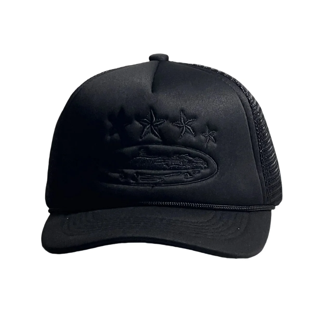 Other Black Embroidered Trucker Hat Cap Black - 1