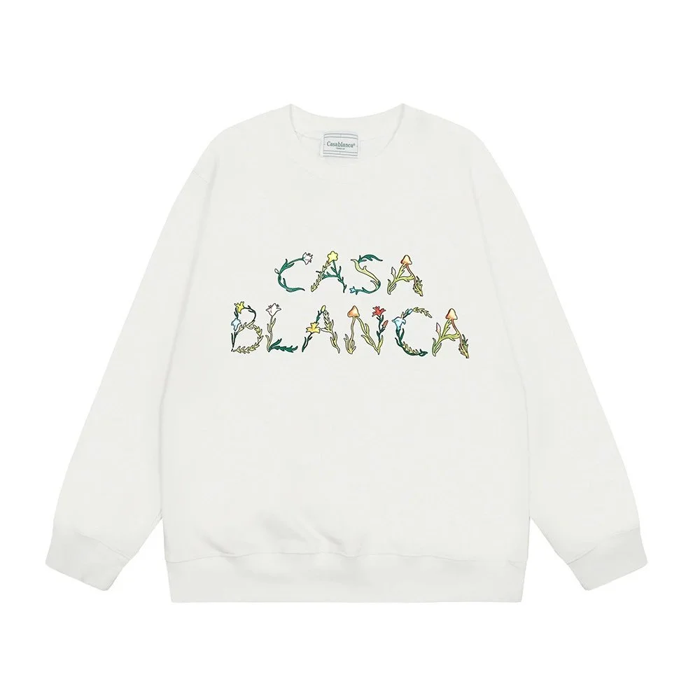 Other Casa Blanca CB-36 White Floral Embroidery Sweatshirt White - 1