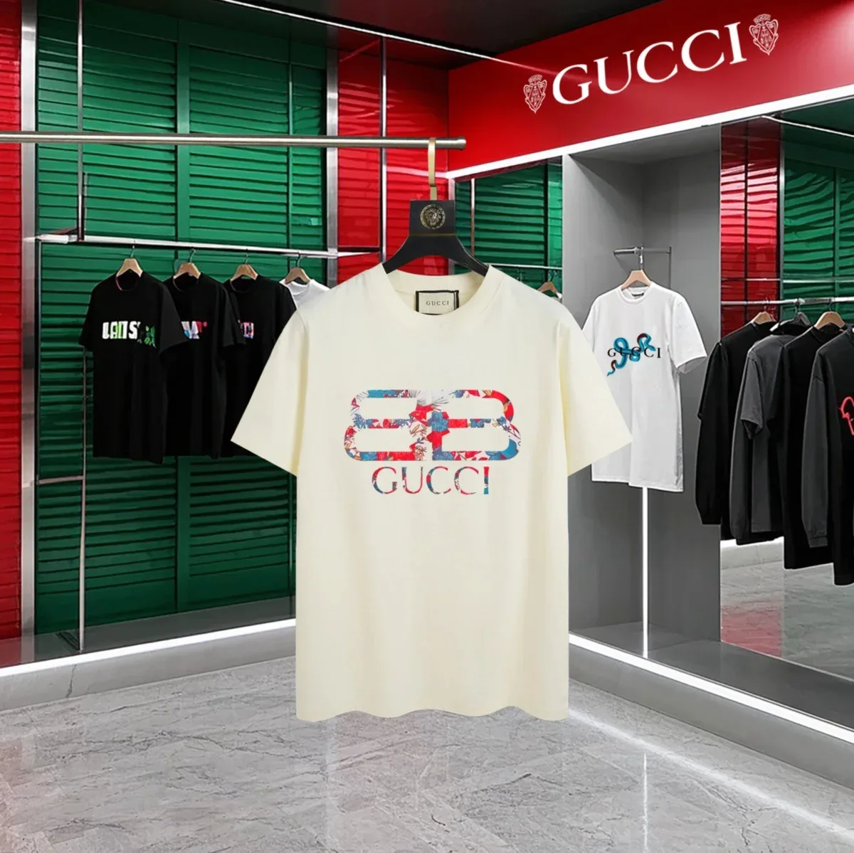Gucci Gucci Floral BB T-Shirt Cream Casual Top Cream - 1
