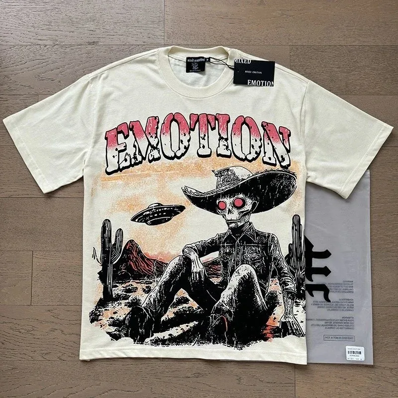 Other Unisex Cream 'EMOTION' Graphic T-Shirt Cream - 1
