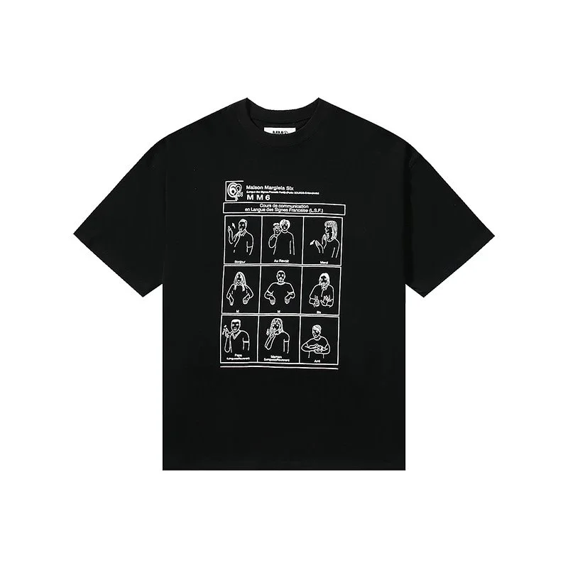 Maison Margiela Maison Margiela MM6 Black Graphic T-Shirt Black - 1