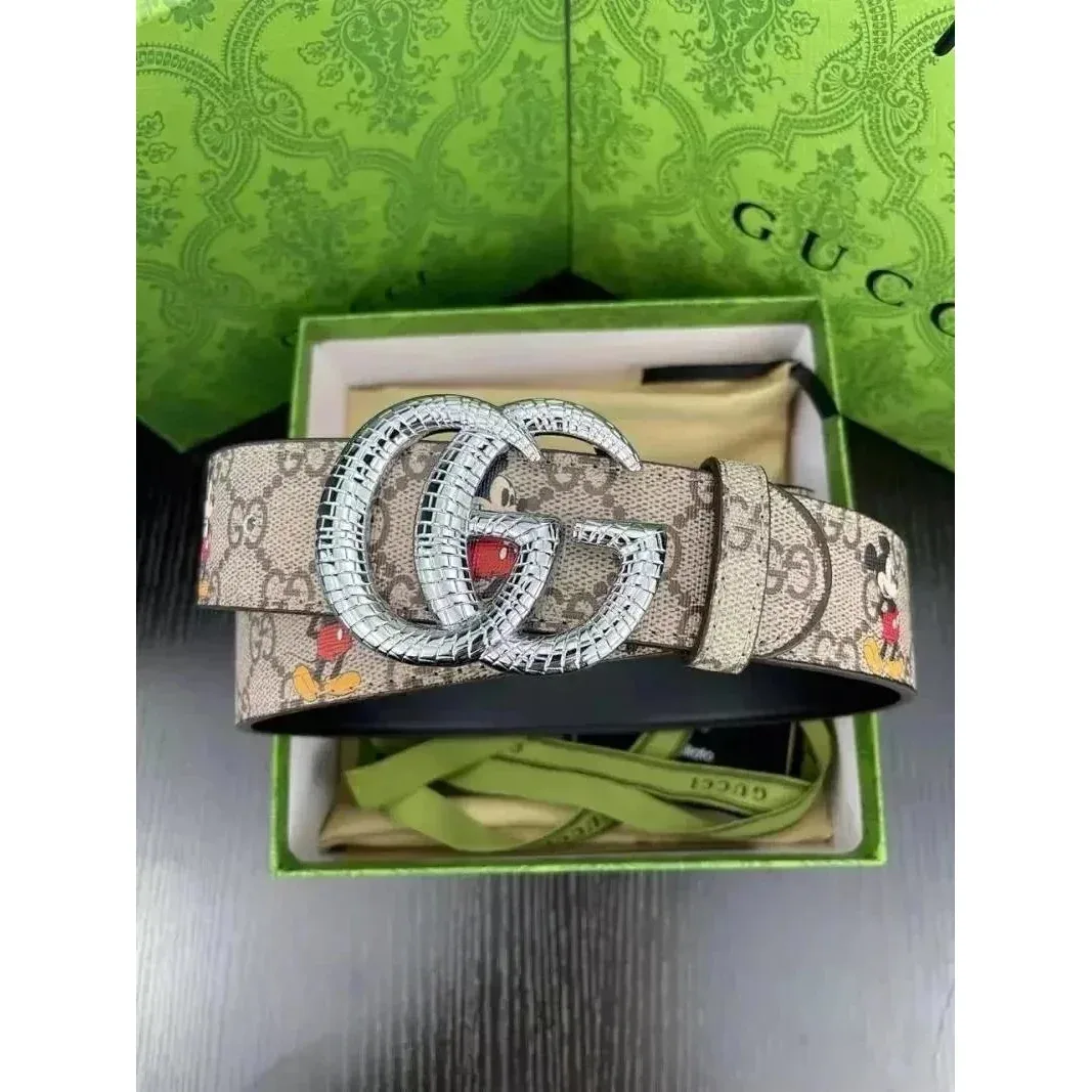 Gucci Gucci GG Marmont Mickey Mouse Belt Beige - 1