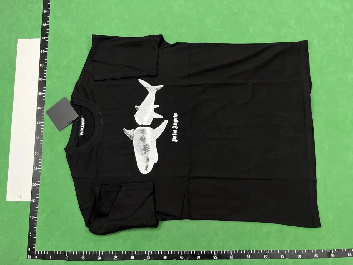 Palm Angels Palm Angels Black Shark Print T-Shirt Black - 1