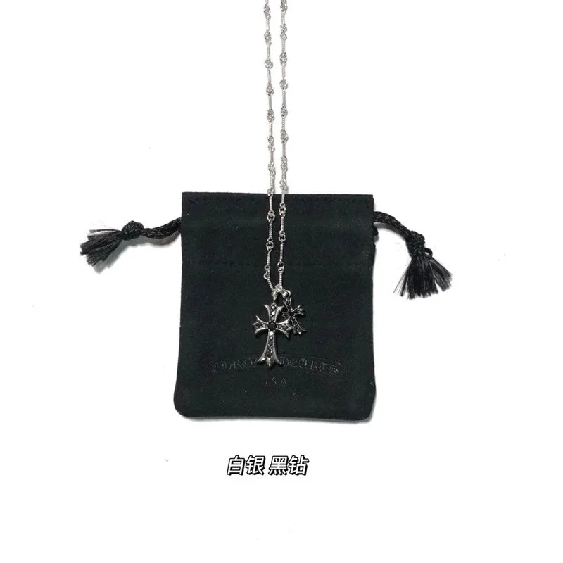 Chrome Hearts Chrome Hearts CH Cross Silver Black Diamond Necklace Silver - 1
