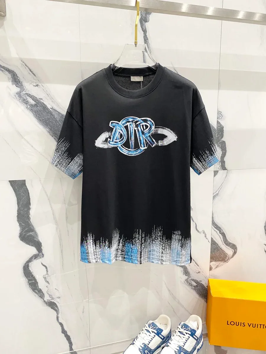 Dior Dior Oblique DTR Logo Black/Blue Gradient T-Shirt Black