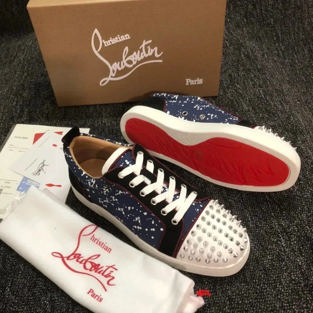 Christian Louboutin Christian Louboutin Louis Spikes Blue Sneakers Blue - 1