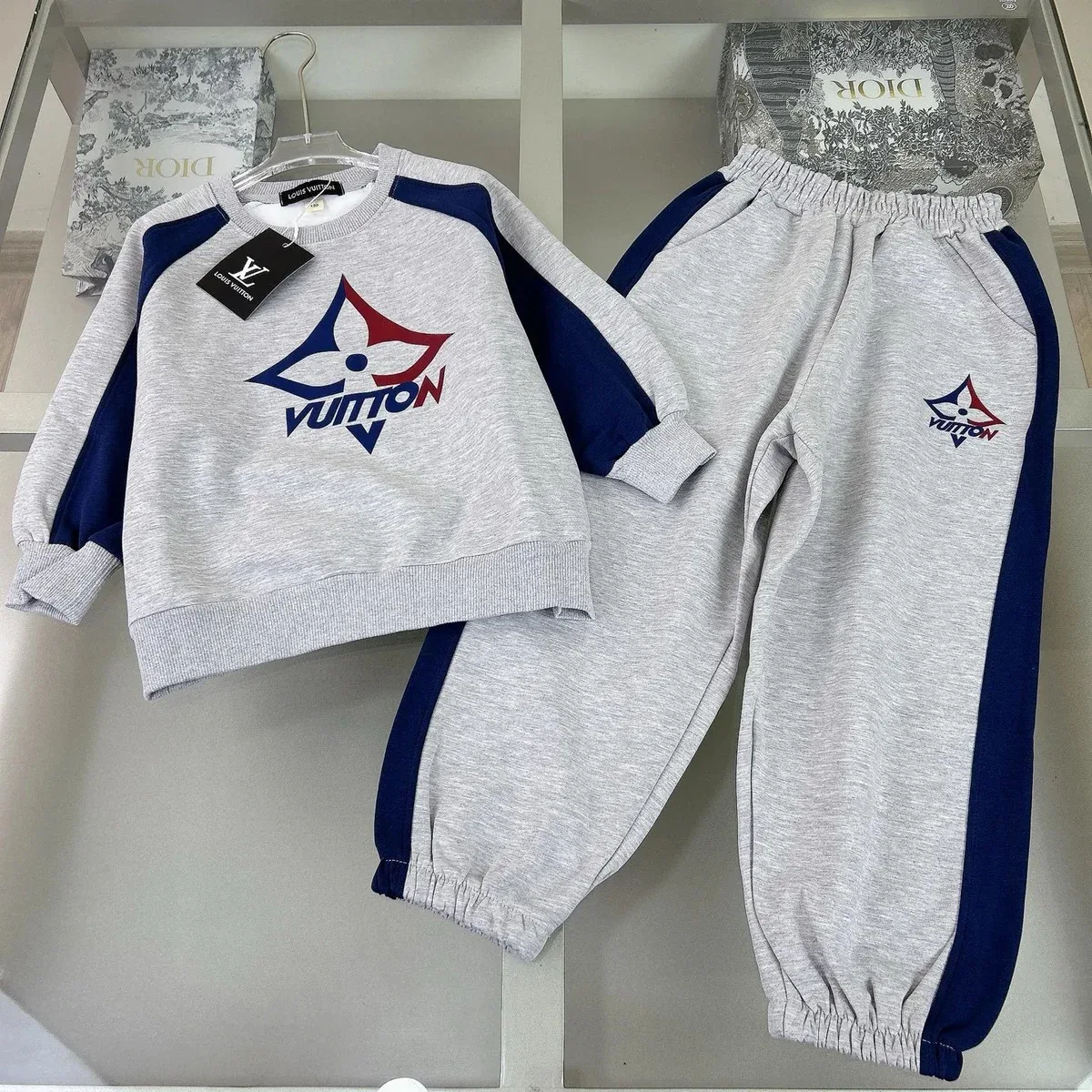 Louis Vuitton Louis Vuitton Kids Tracksuit Set Grey/Blue Grey