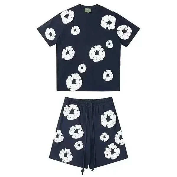 Other Set ZJ-27 White Floral Navy Shorts & T-Shirt Navy - 1