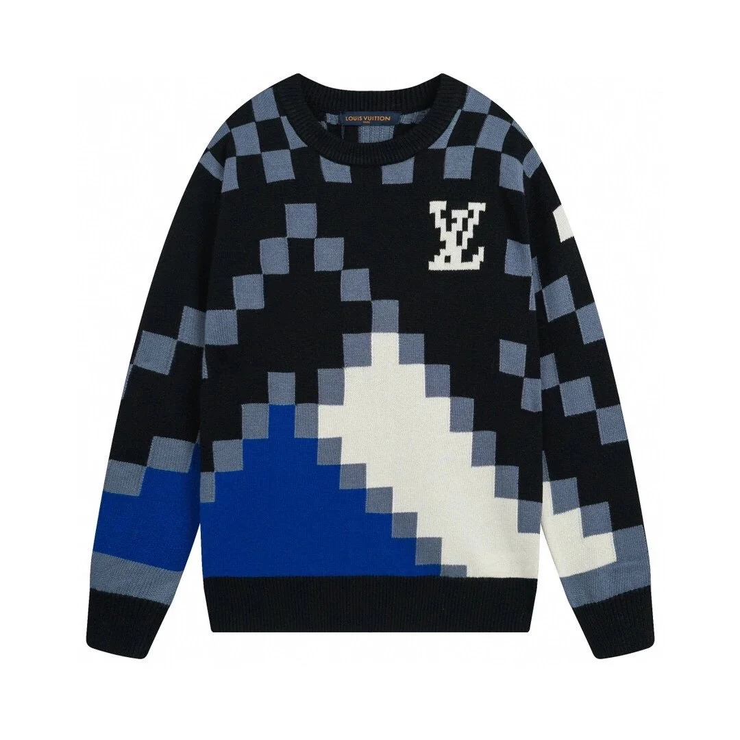 Louis Vuitton Louis Vuitton Monogram Black/Blue Pixel Sweater Black