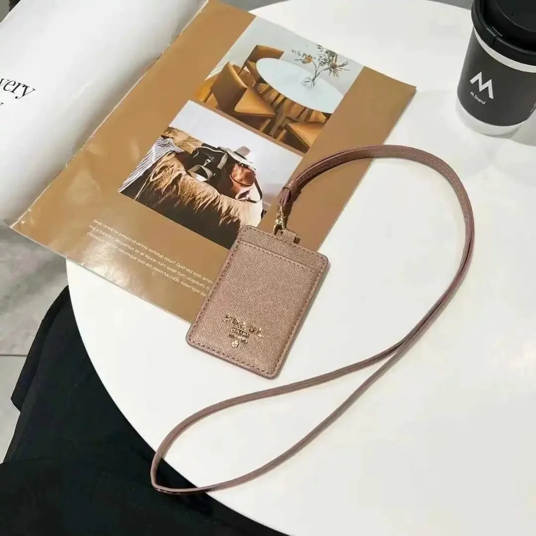 Prada Prada Saffiano Leather ID Holder Beige Beige - 1